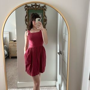 Red Madewell Dress with Bow in back and Pockets!!!